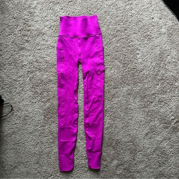 Fabletics SculptKnit High-Waisted Fiesta Pink Leggings Size XS - Picture 4 of 11